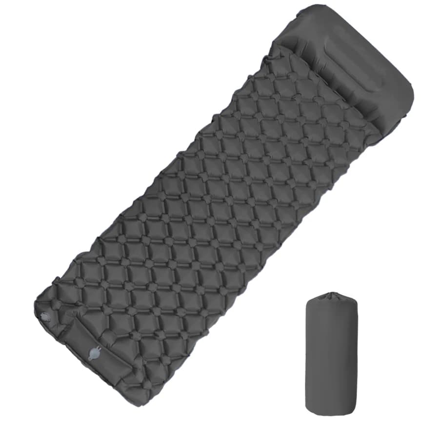 190*60 cm Outdoor Inflatable Camping Mat Sleeping Mat with Pillows Ultralight Air Mat Built in Inflatable Pump Hiking RV