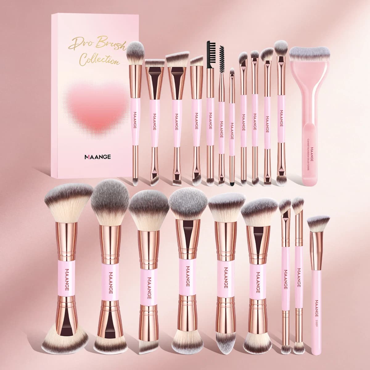 MAANGE 21pcs Makeup Brush Set Multi Functional Makeup Tool Foundation Makeup Brush Powder Blusher Brush Facial Mask Brush Makeup