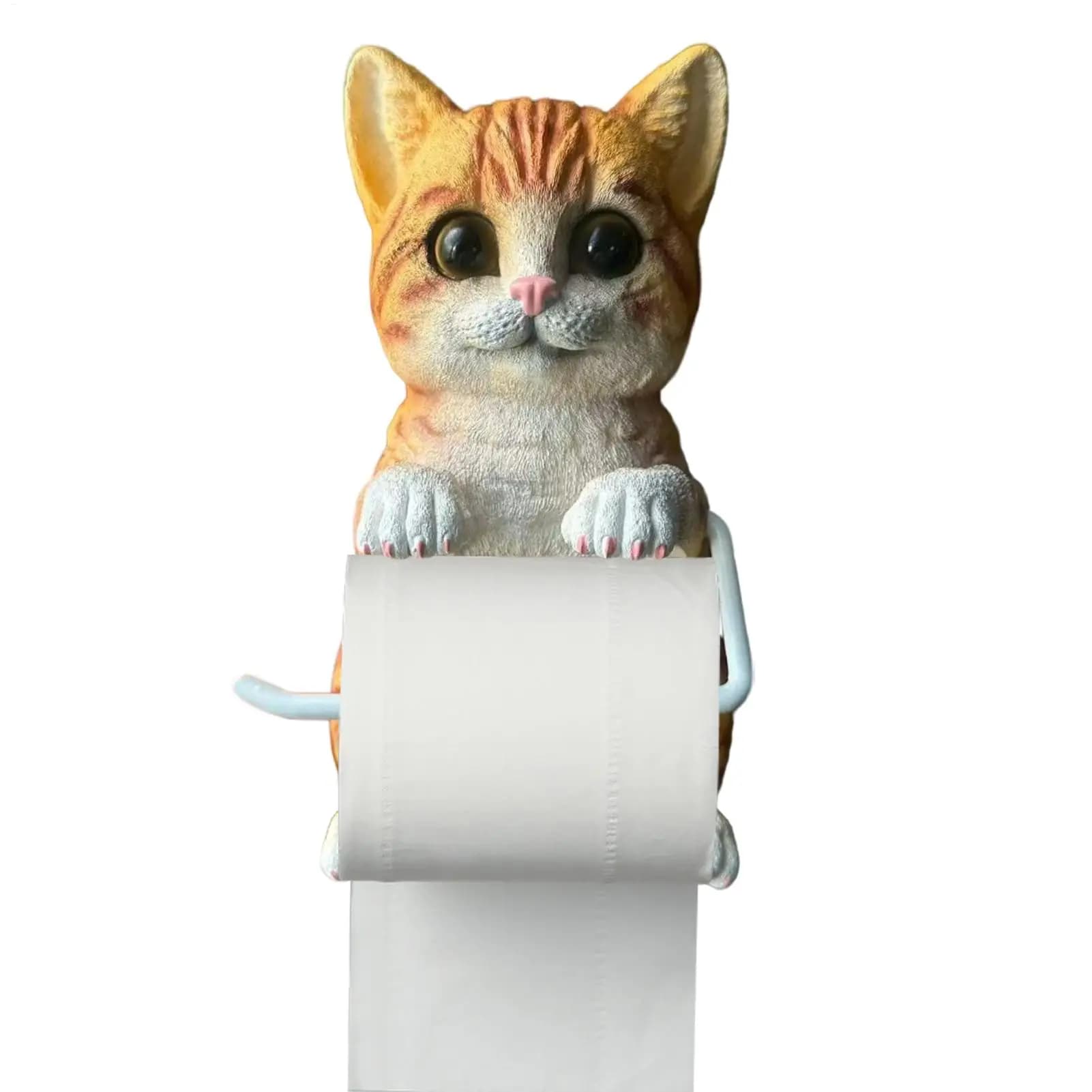 Porta carta igienica Organizzatore di stoccaggio per gatti in resina Porta carta igienica per gatti divertenti per bancone della cucina del bagno