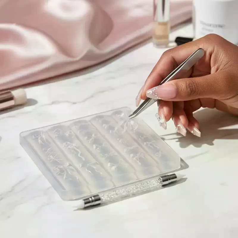2/3pcs Relief Lily Flowers Nail Carving Mold 3D Silicone Hibiscus Flowers Petals Modeling Templates Clear Resin Epoxy Nail Tools