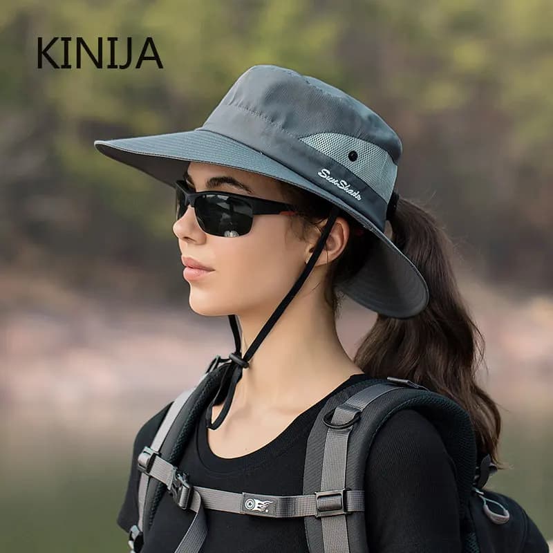 Women's Horsetail Fisherman's Hat Waterproof Sun Hat Color Pure Outdoor Travel Fishing Climbing Hiking Bucket Hat Undefinite