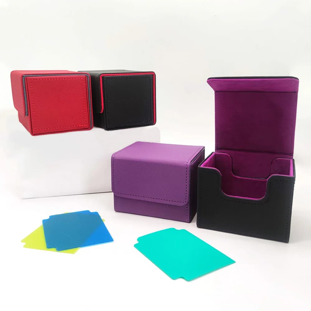 Card collection box with side insert with flap Box of peripheral magic cards for games Storage box of small items for home Organizer