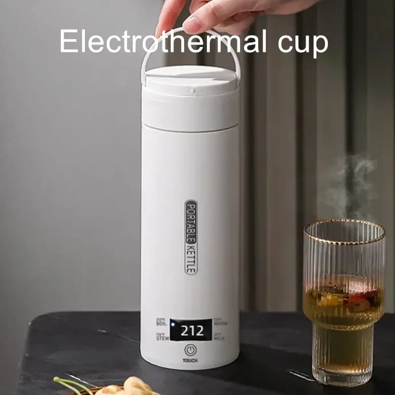 JFBONIN Electric kettle Coffee/tea maker Travel Boiling water Thermal cup Anti-scottage water bottle English menu