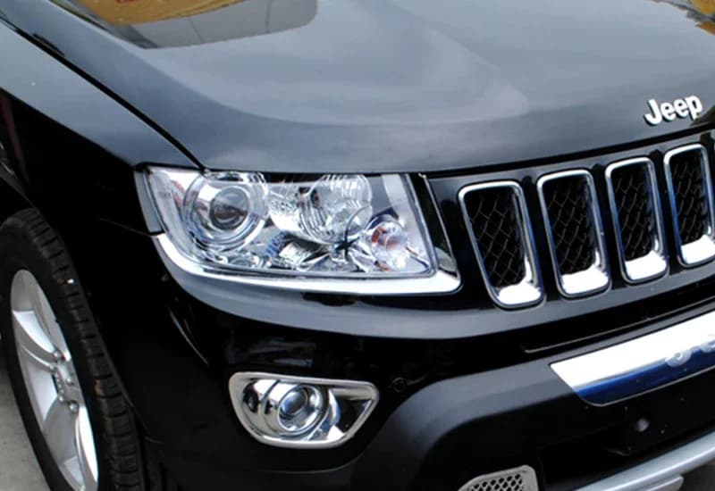 Plastica ABS cromata 2PCS Frontale Testa Della Lampada Della Luce Palpebra Trim Per Jeep Compass 2011 2012 2013 2014 2015