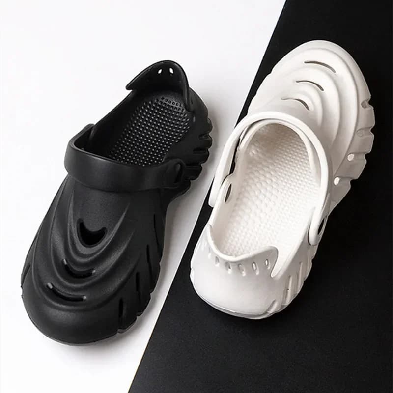 Pantofole EVA leggere antiscivolo con foro traforato Donna Uomo Sandali piatti da esterno Infradito da spiaggia traspiranti Massaggio Comfort Scarpa estiva