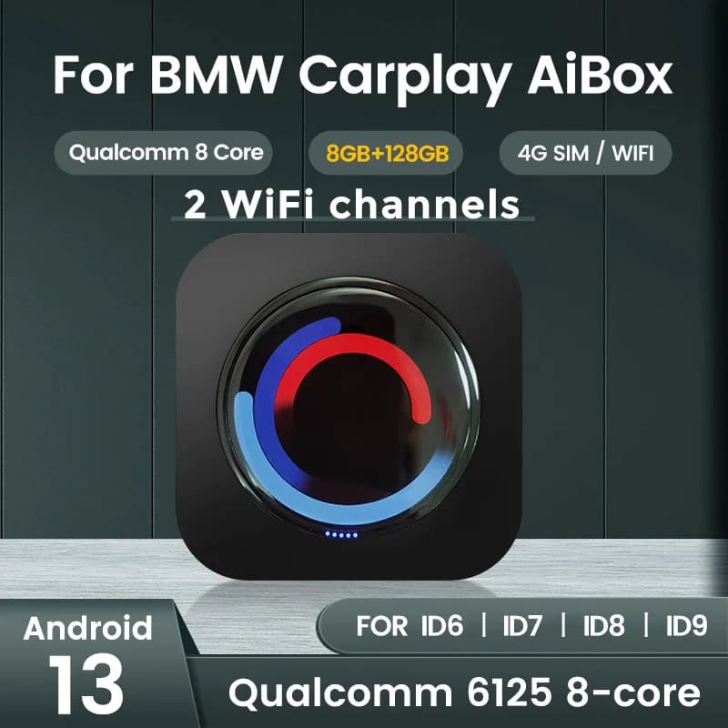 8Core Android Ai Box Wireless CarPlay for BMW Cars ID6 ID7 ID8 ID9 GPS Navigation Support Netflix YouTube 4G Wifi Plug and Play