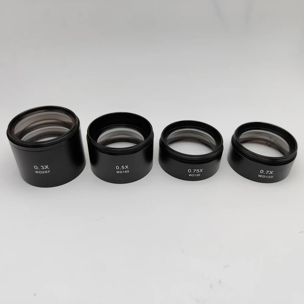 0.3X 0.5X 0.7X 0.75X 1.0X 1.5X 2.0X obiettivo ausiliario Barlow Lens per microscopio Stereo trinoculare binoculare