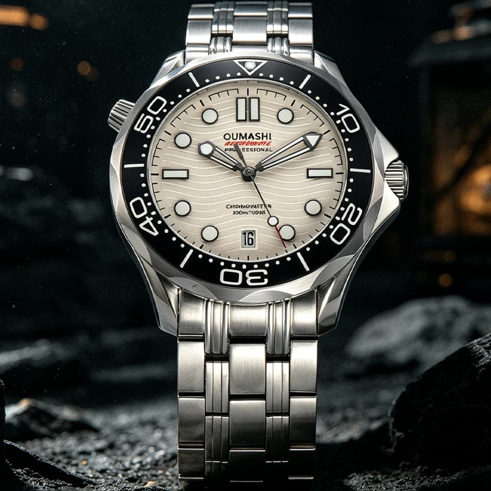 Orologio da uomo con display luminoso da 42 mm, orologio meccanico automatico con movimento NH35, cinturino in acciaio inossidabile, vetro zaffiro