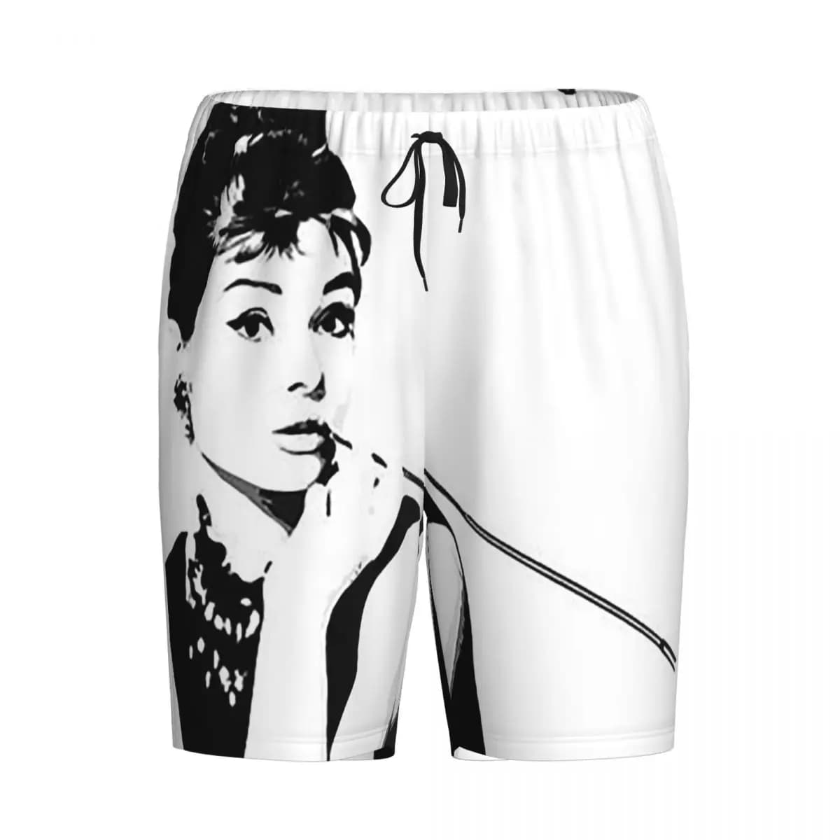 Custom Audrey Hepburn Portrait A Shorts Sleeping Pants Men Pajama Pants Lounge Sleep Sleepwear Bottoms