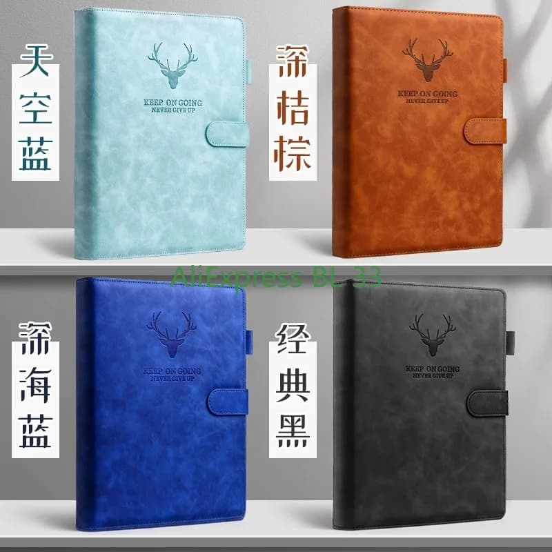 A4 Notebook Ultra-thick Thickened Notepad Business Soft Leather Work Meeting Record Book Office Diary Sketchbook Students Cute