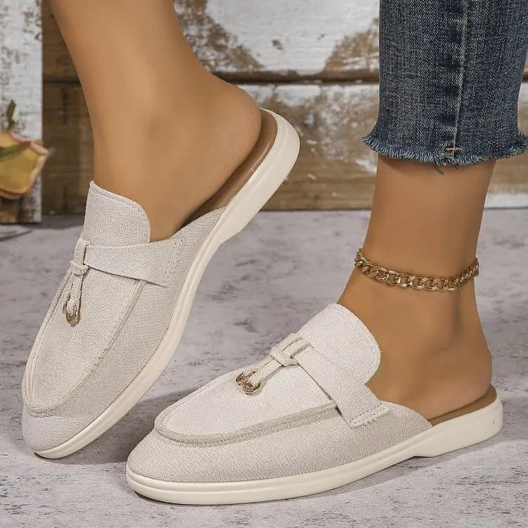 Vintage Slip-on Moccasins with Women's Nappe, Business Casual Low Shoes, Daily Stroller Shoes for Women, Plus Size