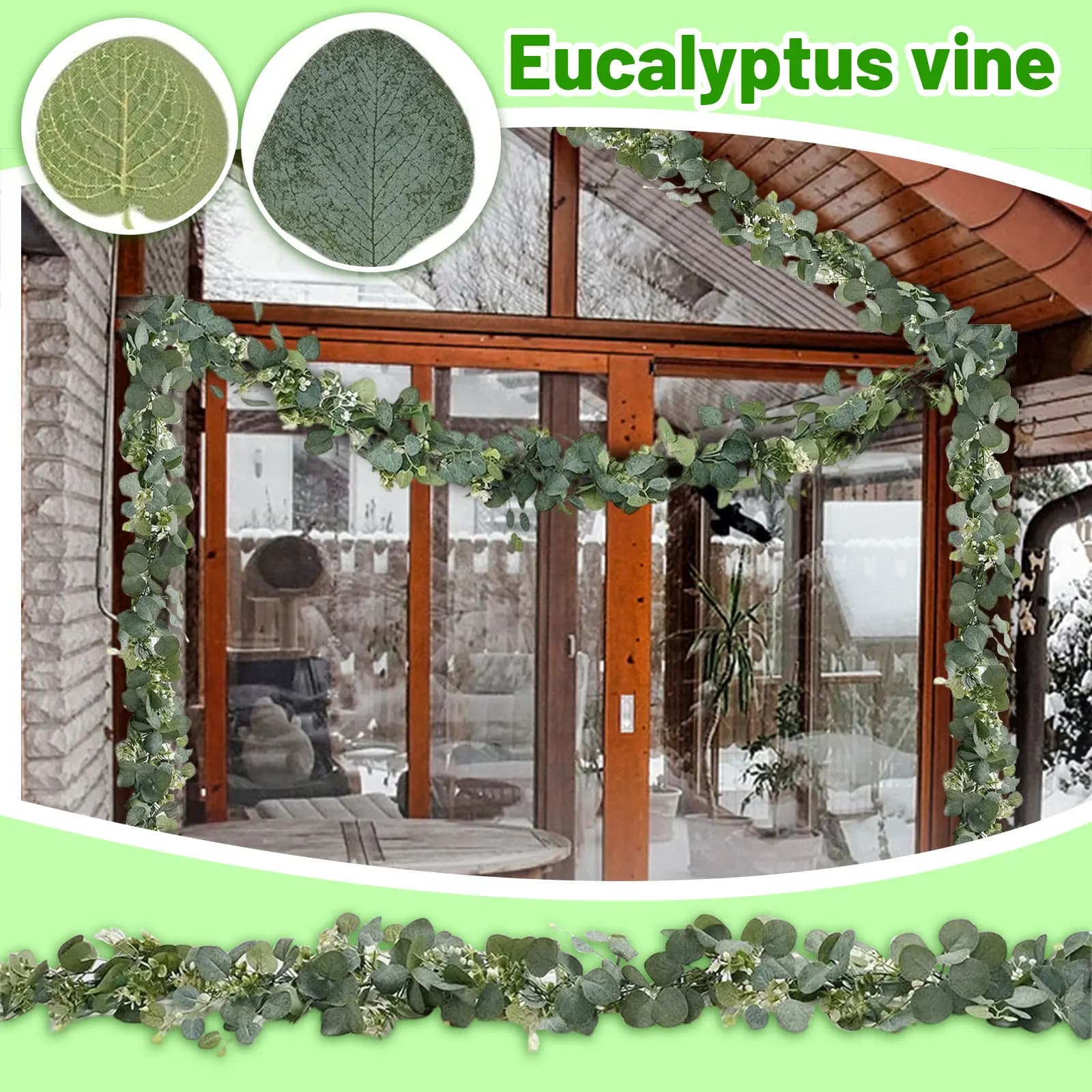 Artificial Eucalyptus Vine Baby's Breath Faux Greenery Garland Home Decor Wedding Indoor Outdoor Hanging Plant Decoration