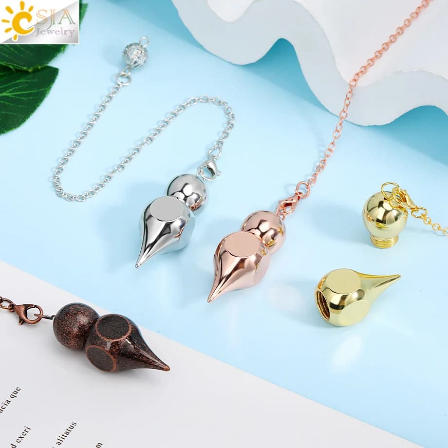 Gold Detachable Metal Pendules Spiritual pendules in copper for divination Dowsing Wicca Penduli H492