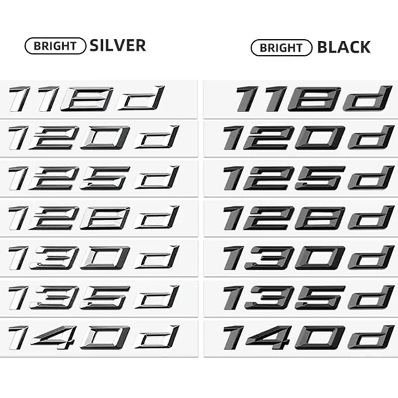 3D Car Trunk Sticker for BMW E46 E90 E91 F30 G20 - 116d 118d 120d 125d 128d 130d 135d 140d - Logo Emblem Lettering Accessories