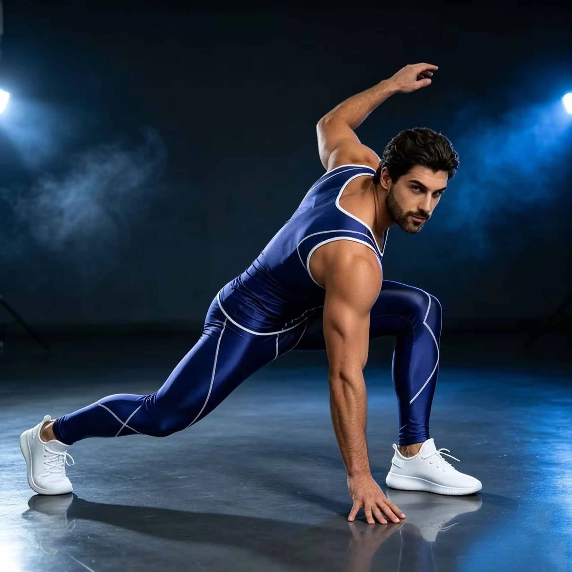 AMORESY Silk oil glossy men vest Sweatshirt smooth pants sports tight elastic shiny vest glossy pants