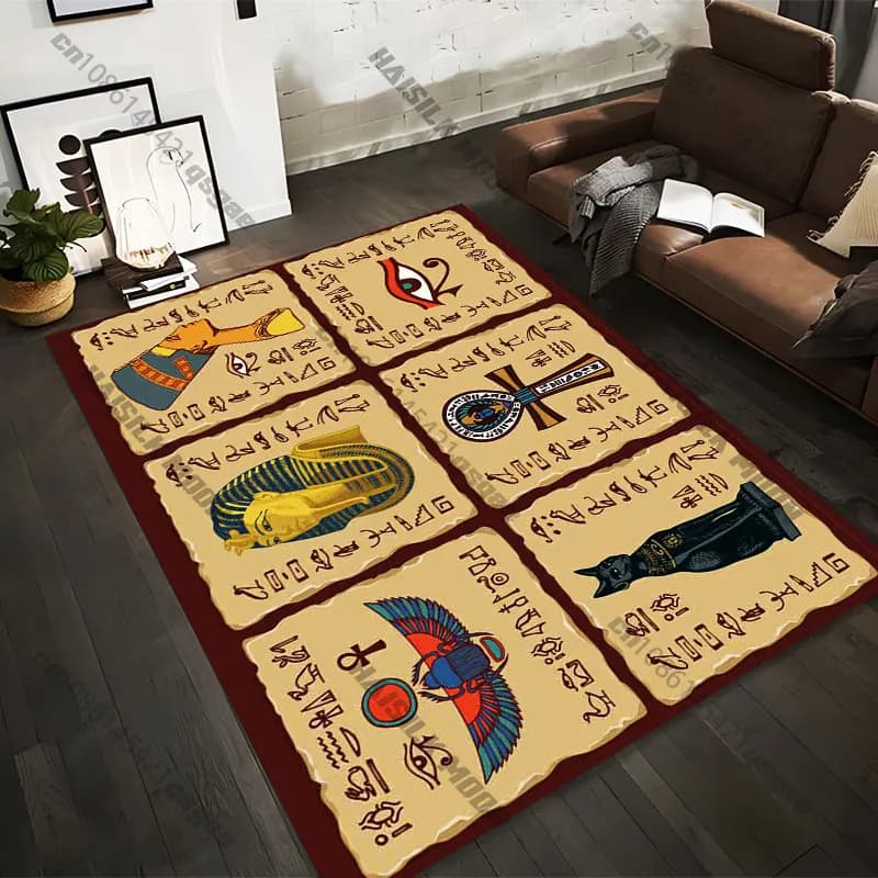 Carpets with symbols and hieroglyphics of ancient Egypt in 21 sizes, yoga mats for adults, decorations for the living room, custom mat