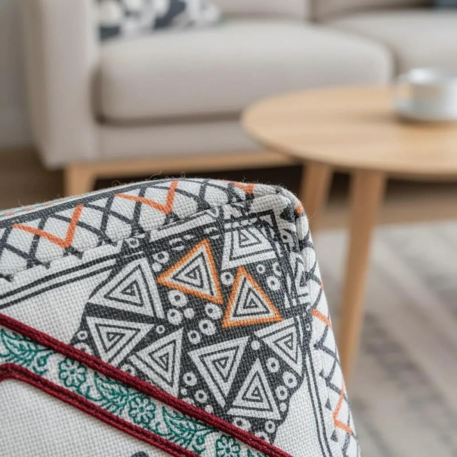 Bohemian Floor Pouf Removable and Cleanable Cover Square Meditation Pillow Ethnic Pattern Floor Pillow Multi-Functional