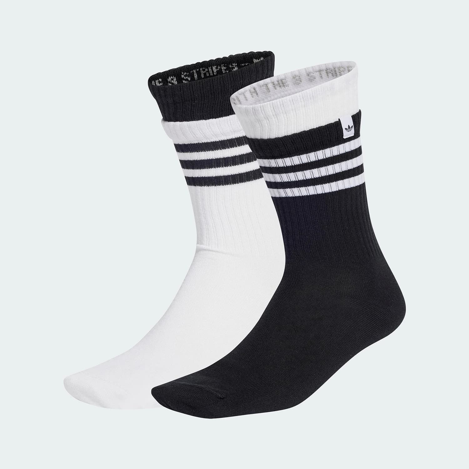 Adidas Authentic Three Leaves Calzini traspiranti alla moda da uomo e da donna, confezione da due paia JC8874
