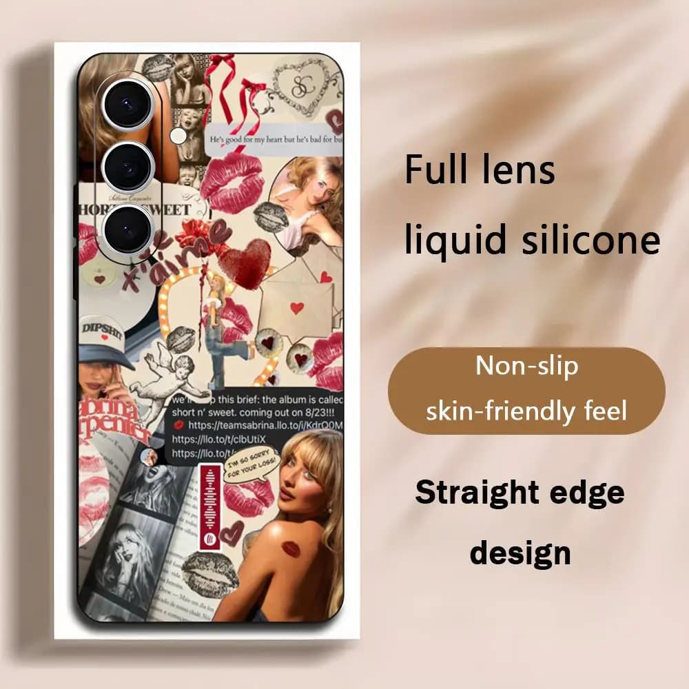 Cover per telefono S-Sabrina Carpenter Hot Singer per Samsung Galaxy S26 S25 S24 S23 S22 S21 Plus Ultra Note20 Morbida Nera