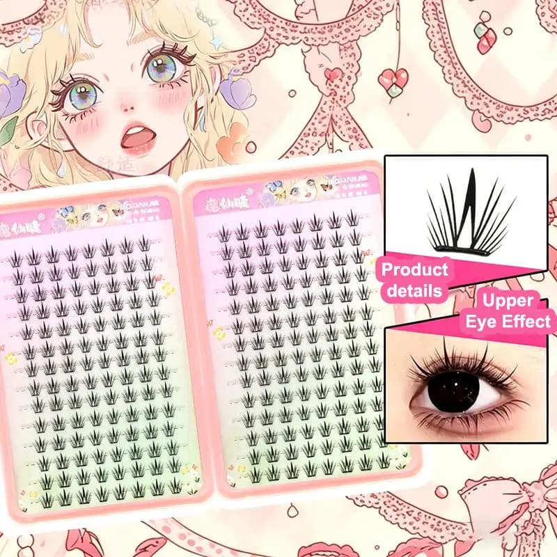 Ciglia Finte Coreane Eleganti, Effetto Naturale e Voluminoso, Strumento per Trucco Occhi, Ciglia Artificiali per Ragazze che Valorizzano il Look
