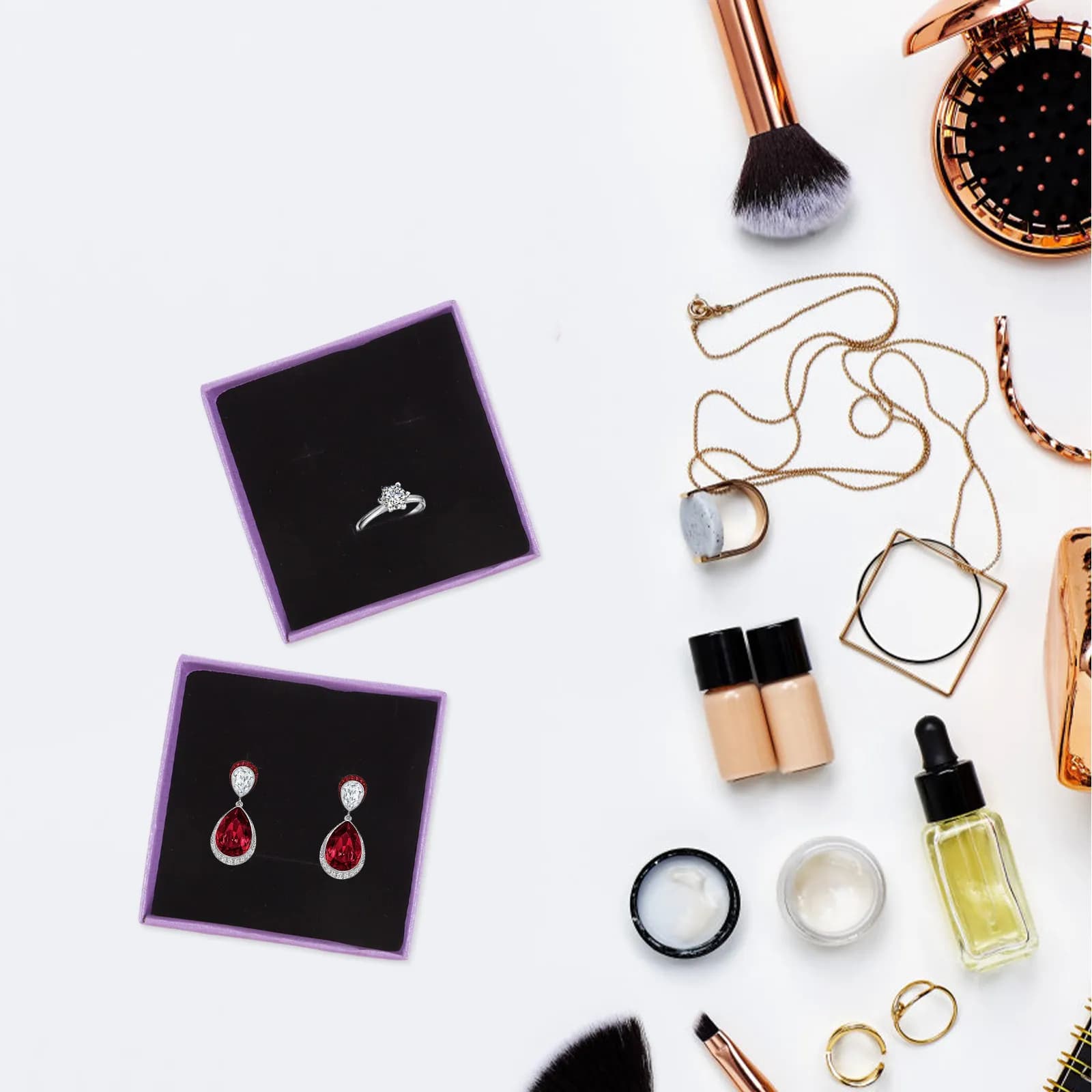 12Pcs Small Jewelry Boxes Gift Packaging Retro Style Square Earring Boxes for Necklaces Rings Bracelets Vanity Table Home Office