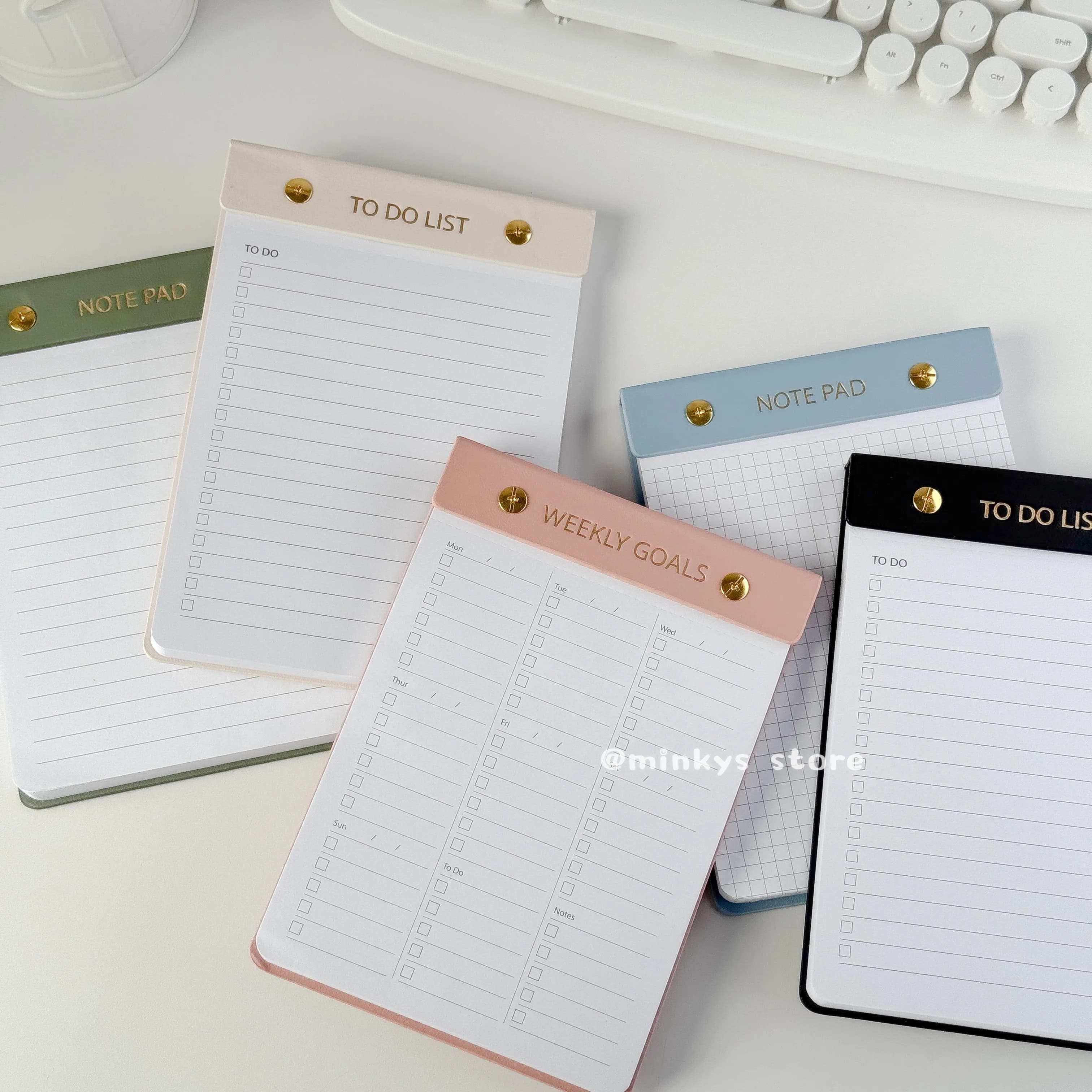 MINKYS 80 fogli di quaderni memo in carta, agenda settimanale, lista delle cose da fare, diario, riunioni, note, cancelleria Paperlaria