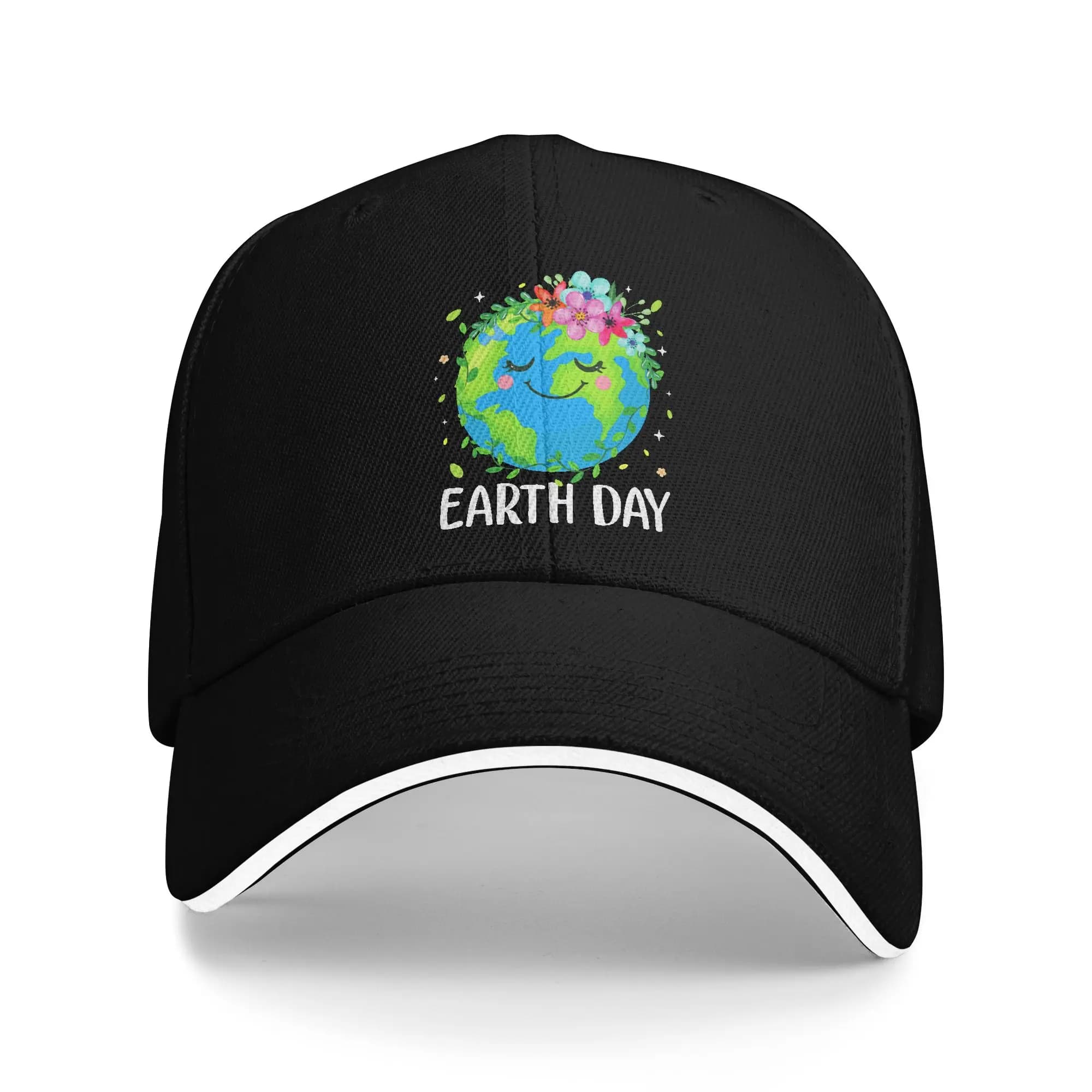Happy Earth Day Shirt Cute Earth With Floral Earth Day Baseball Cap Dropshipping Hip Hop Hats Couple Women Snapback Cap