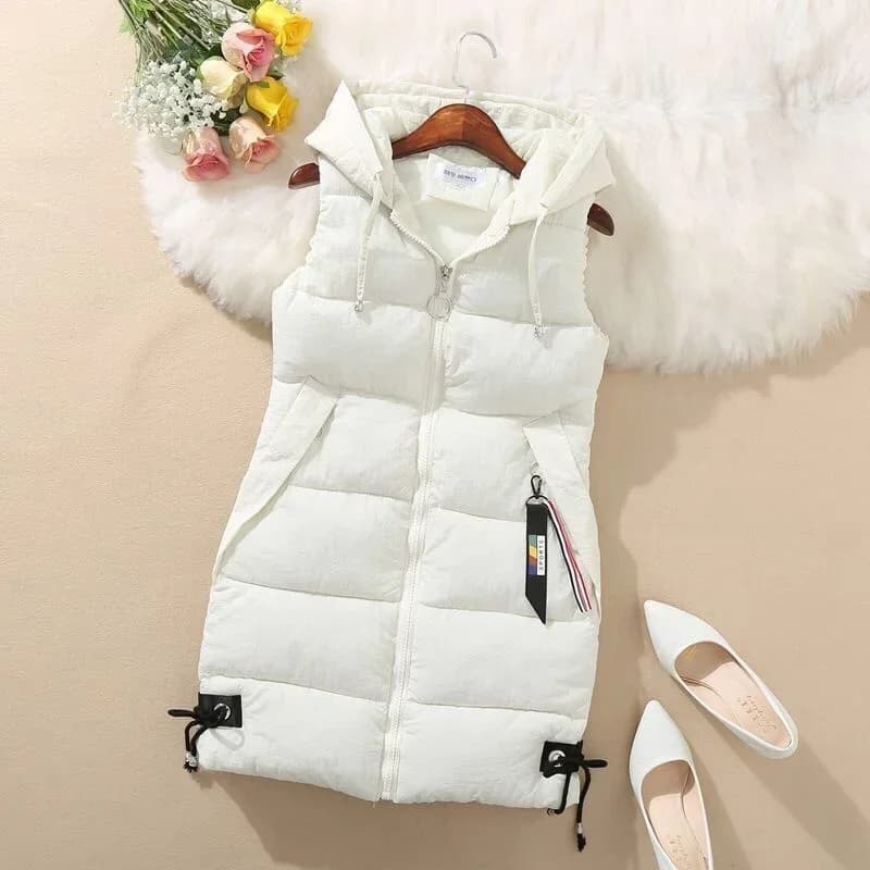 Women Vest Winter Puffer Parkas Coat Casual Pocket Hooded Waistcoat Female Sleeveless Jacket Outerwear 2025 New Autumn