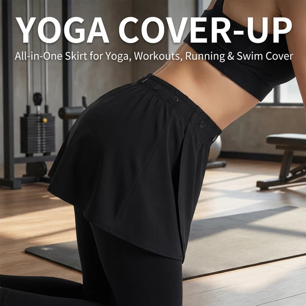 Women's outdoor sports skirt, large workout, yoga, running, cycling, skirt covering hips