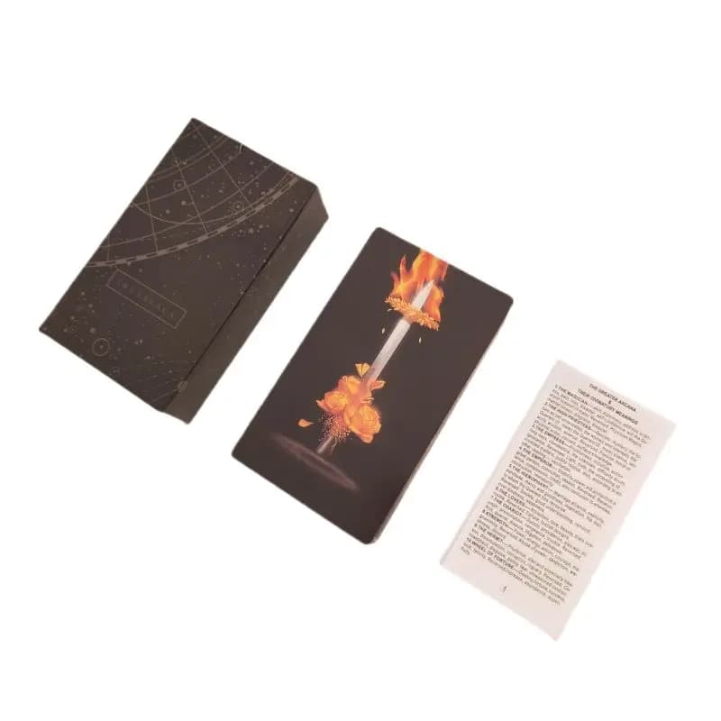Carte dei tarocchi nere vere da 12x7 cm con libro di guida Carte dei tarocchi per principianti Gioco da tavolo Oracoli e divinazione