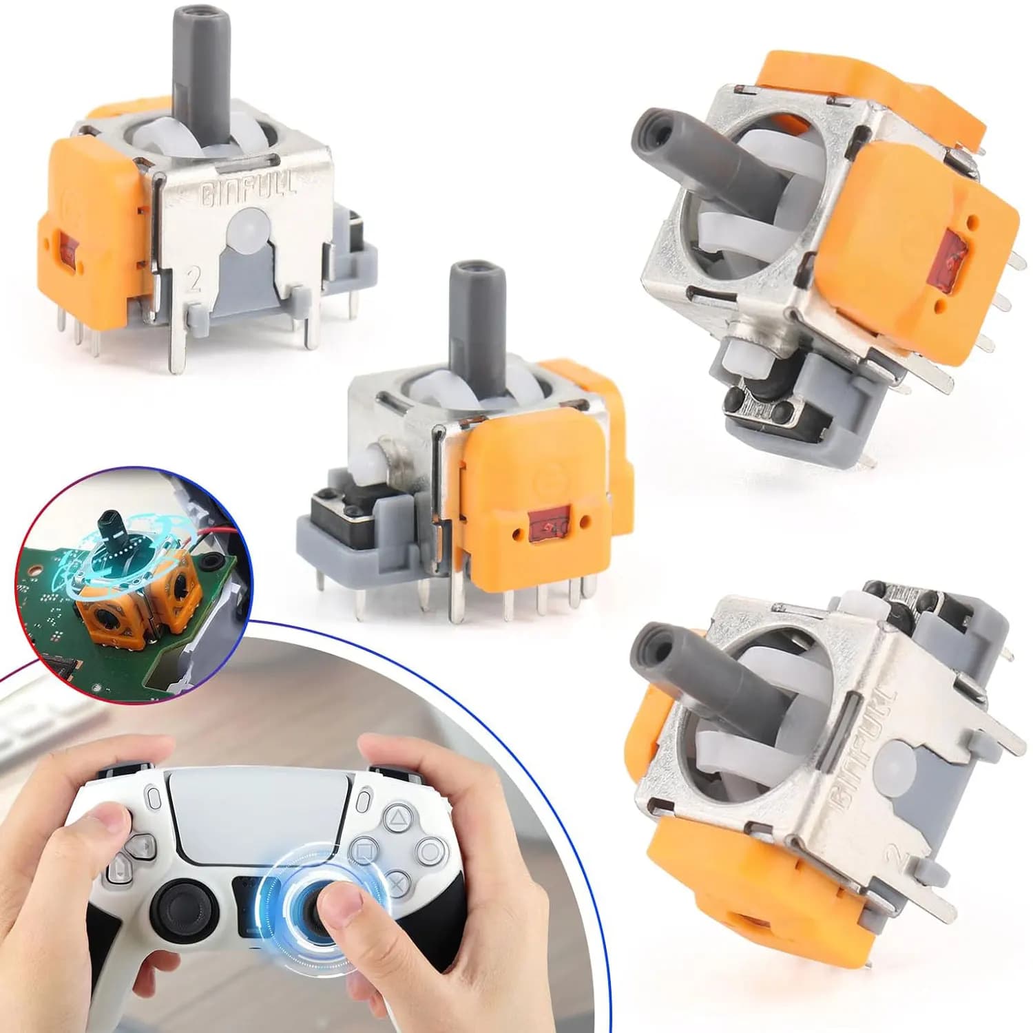 Joystick analogico 3D Hall Effect per controller PS5, stick di ricambio per Playstation 5, parti di ricambio e accessori per gamepad.