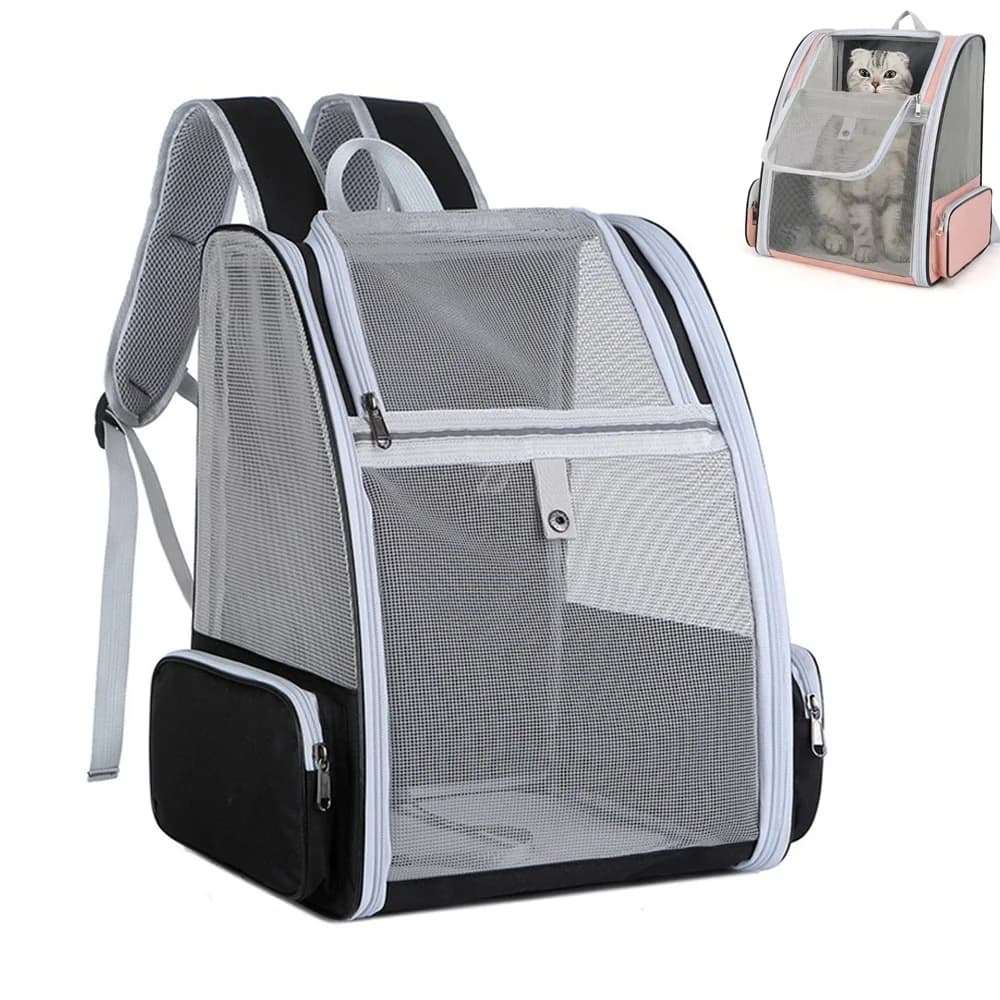 Breathable Pet Carrier Bag Backpack for Small Cat Dog Outdoor Travel Portable Mesh Carriers Foldable Cats Dogs Bags Backpacks