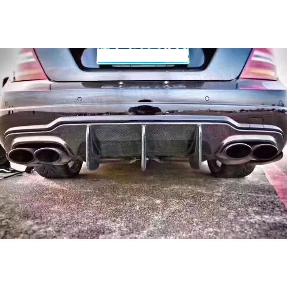 Carbon Fiber Rear Bumper Lip Diffuser FRP Prime Extension Covers for Mercedes Benz C Class W204 C300 C63 for AMG Sport 2008-2014