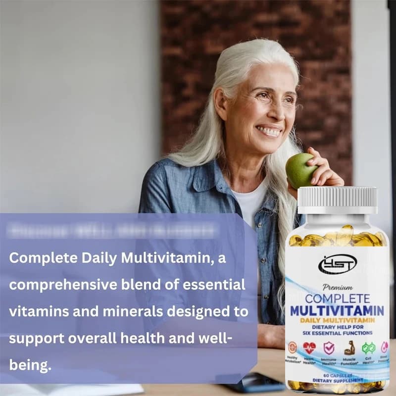 Vitamin supplement composed -60 capsules, vitamins and essential minerals, immune support, suitable for both men and women.