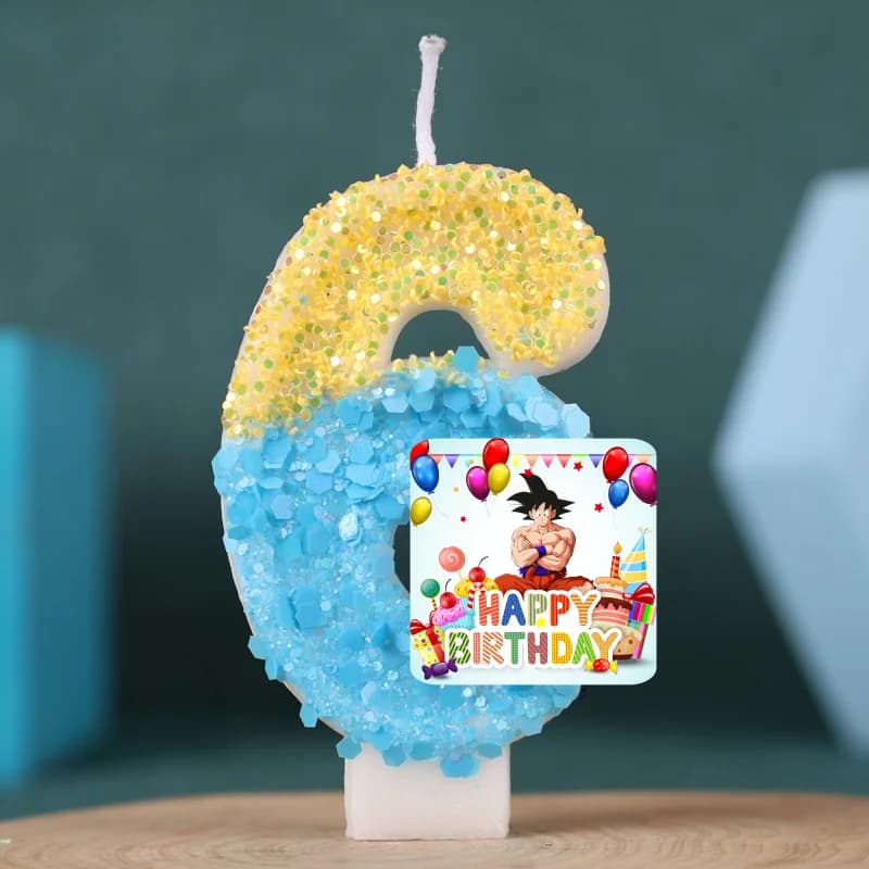Candela numerica a tema Dragon Ball da 0 a 9 anni, decorazioni per torte di compleanno per bambini, simpatiche figure di cartoni animati, decorazioni per feste, regalo
