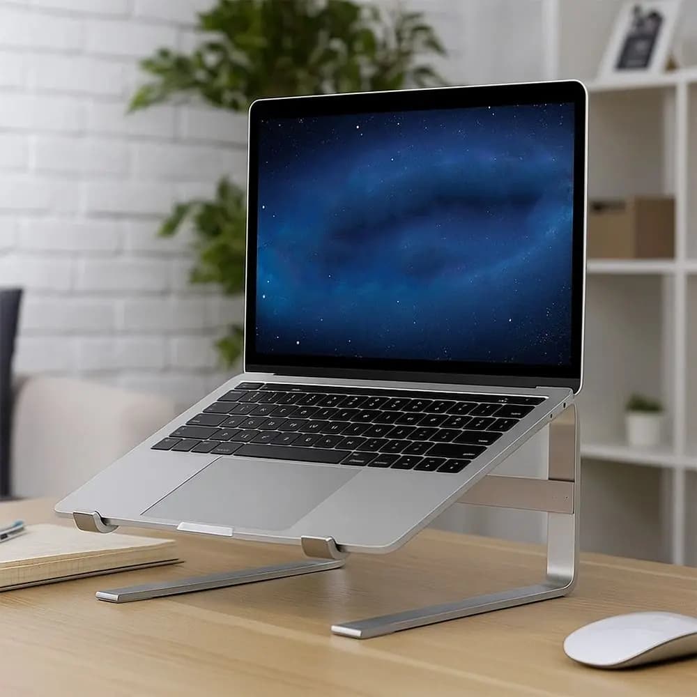 Supporto per Laptop a Doppio Strato in Ferro, Base Universale Ventilata Staccabile per Notebook, Dissipazione del Calore