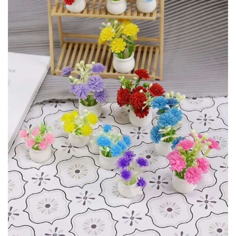 Set di 5 Mini Vasi di Fiori in Resina per Micro Paesaggi, Terrari, Decorazioni da Scrivania e Casa