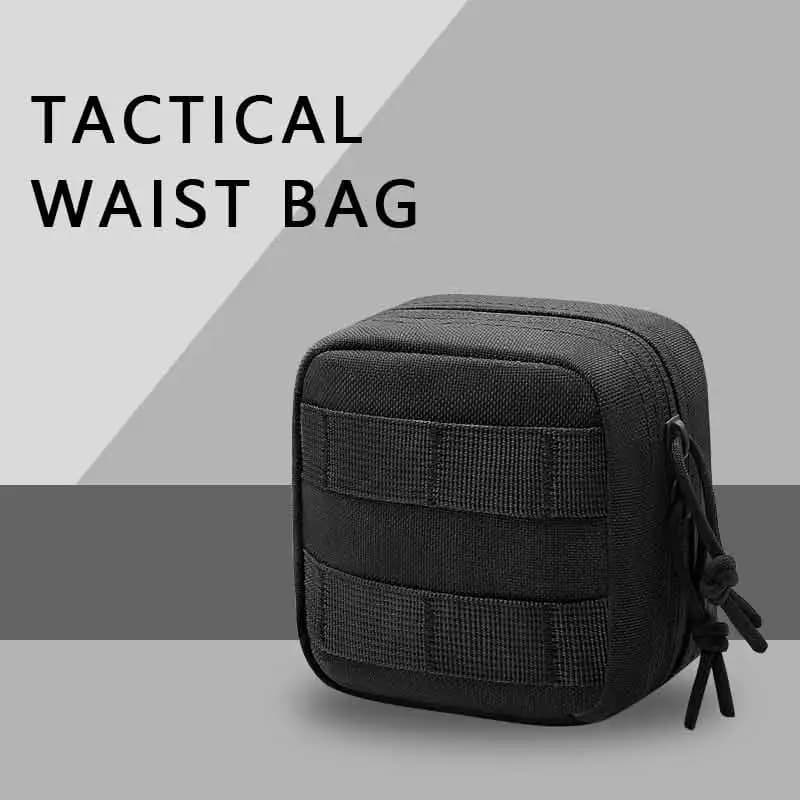 1 pz piccola custodia tattica, custodia micro multiuso, tasca identificativa trasparente rimovibile mini coltello bussola torcia carta borsa portaoggetti cintura