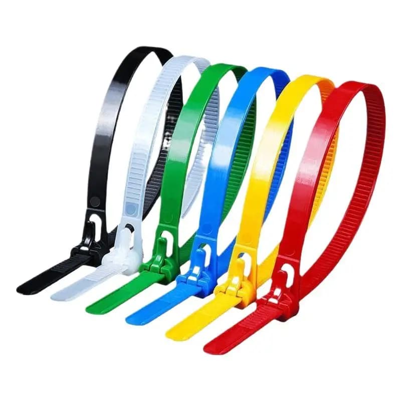 100 Pezzi Fascette Fermacavi Staccabili in Nylon Colorato, Fascette a Zip Riutilizzabili in Plastica, Fascette per Cavi, Legature per Fili