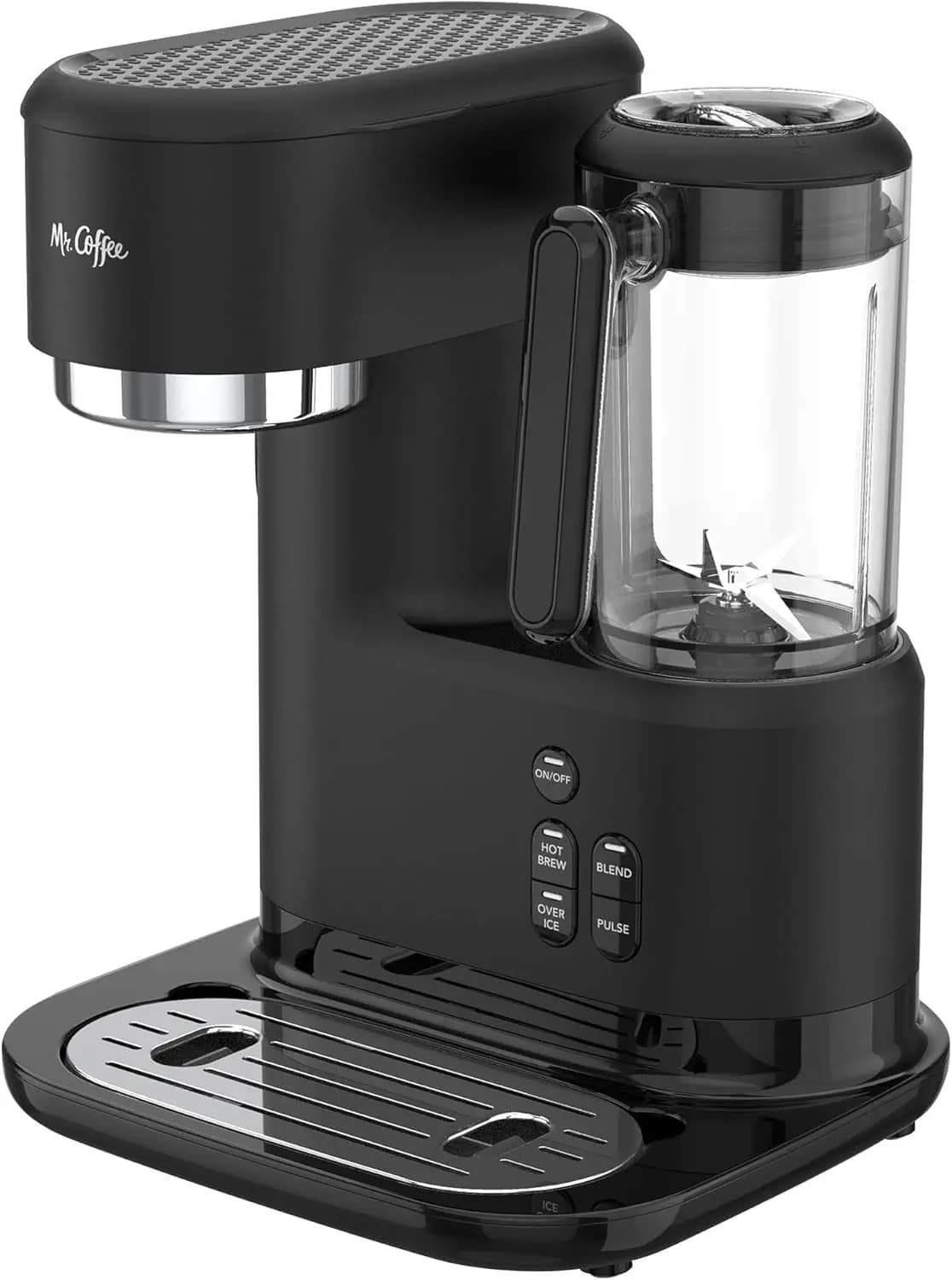 . Coffee 3-in-1 Single-Serve Iced and Hot Coffee/Tea Maker with Blender with Reusable Filter, Scoop, Recipe Book, 2 Tumblers, Li