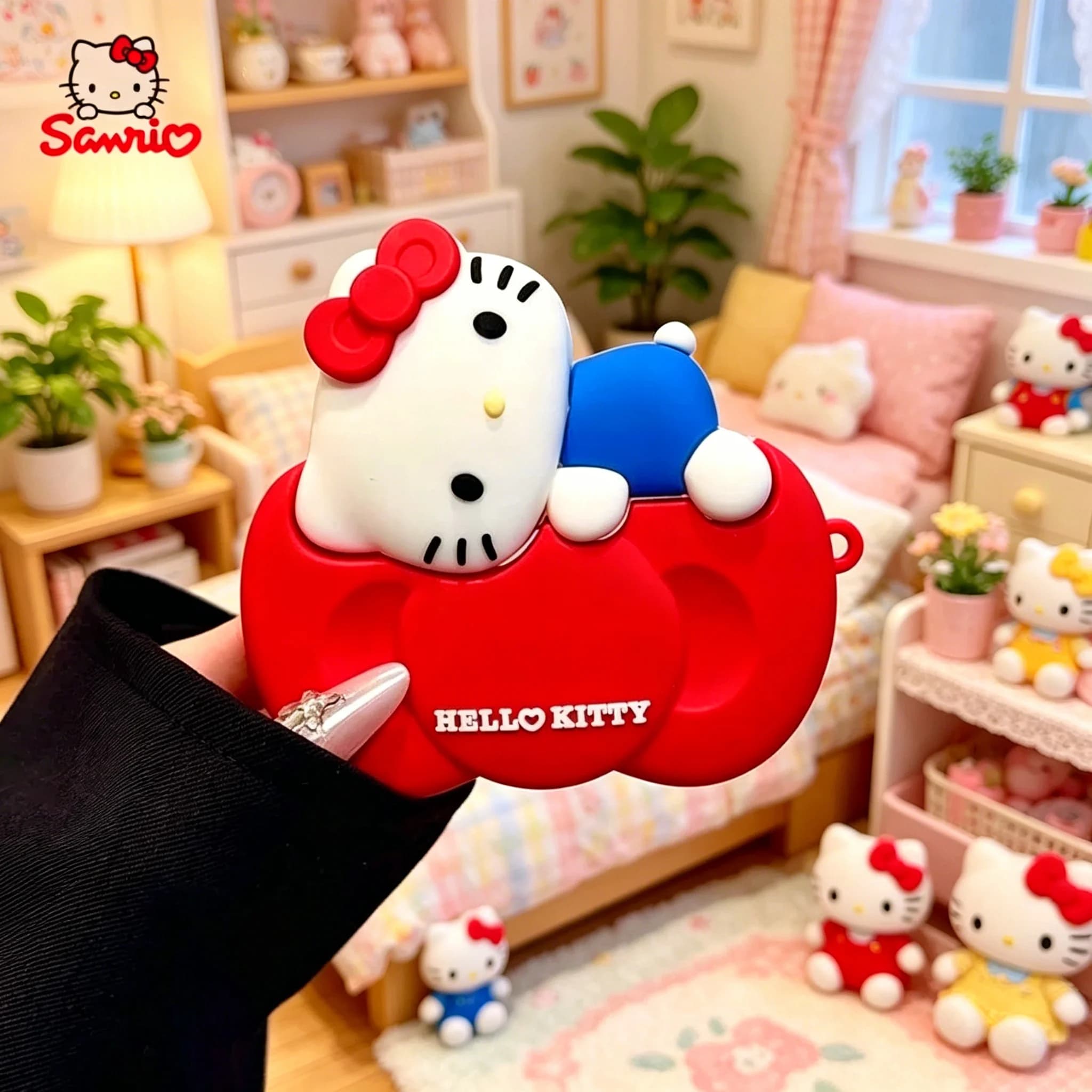 Nuova Custodia per Auricolari Apple Airpods Pro 3 2025 Pro 2 3 4 1 con Ciondolo a Forma di Gatto KT con Fiocco, Adorabile Custodia Protettiva per Airpod Pro3