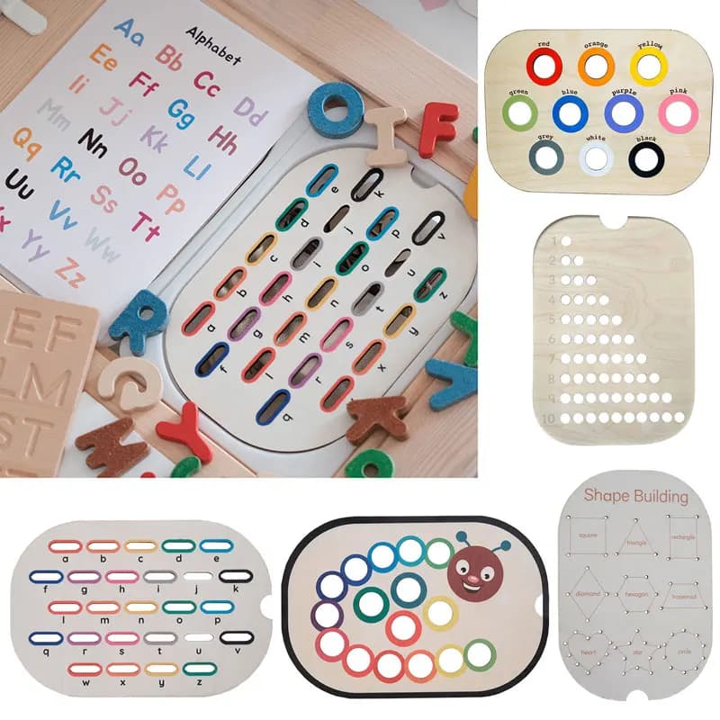 Giochi Montessori per bambini Allenamento con movimento fine Vassoio sensoriale Giochi da tavolo Ordinamento dei colori in legno Giocattoli educativi per l'apprendimento dei genitori
