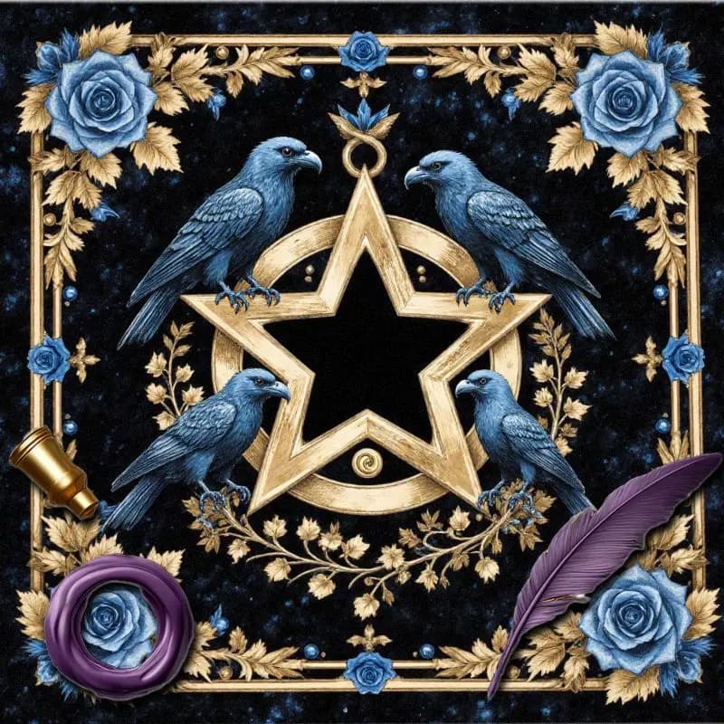 Tovaglia per Carte dei Tarocchi con Pentagramma Blu, Panno per Cerimonia all'Altare Vicat, Tappetino Speciale per Divinazione Magica