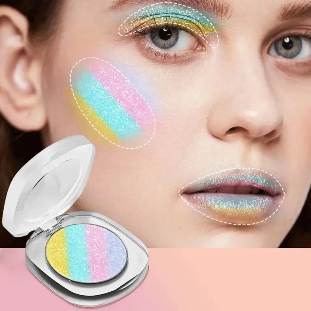 Lighting Multicolor Camaleonte Private Label Effect, Multipurpose Rainbow Diamond Cream, Polishedlabbra and Blush Wholesale