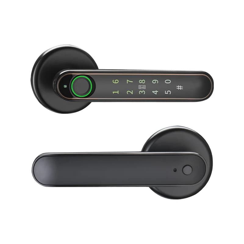 Serratura per porta con impronta digitale - Maniglia per porta intelligente, serratura biometrica con app/codice/chiave di ricambio/impronta digitale/scheda IC, ingresso senza chiave intelligente