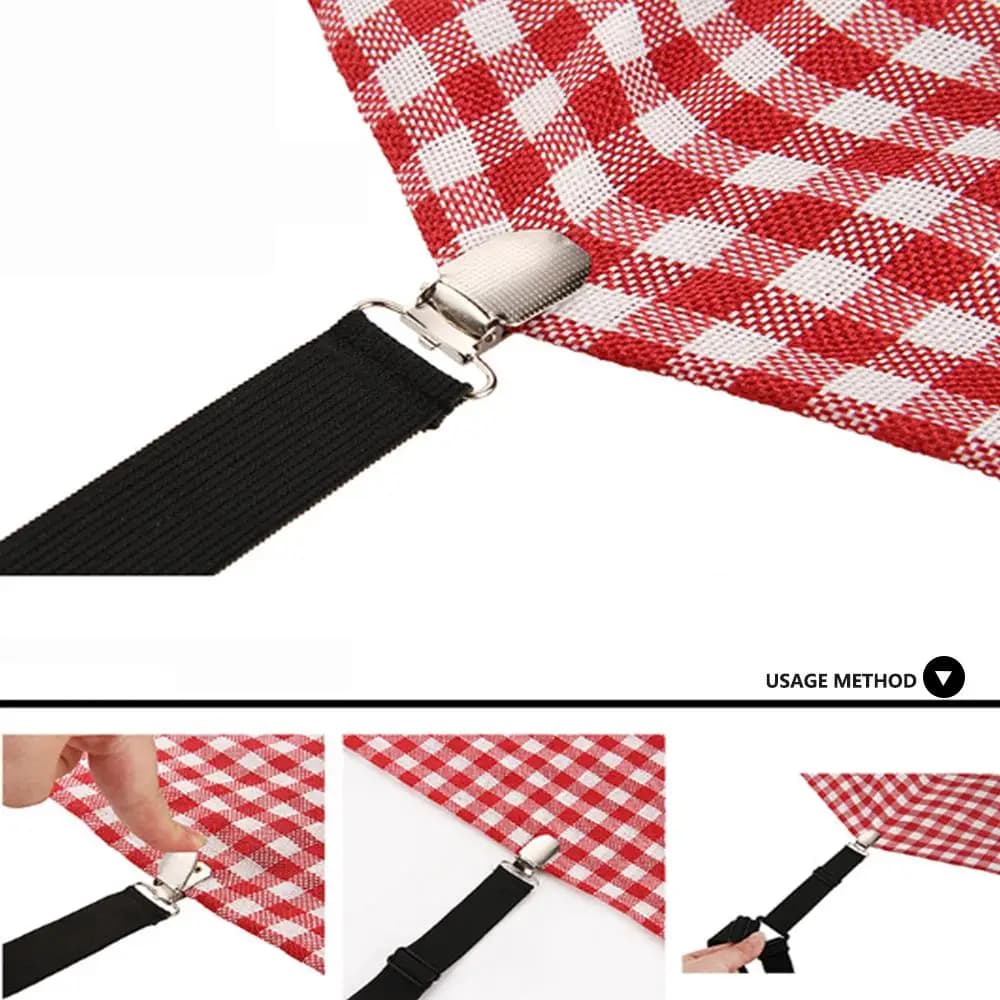 4 Pezzi Cinghie Bianche per Lenzuola con Fibbia, Clip per Materasso, Cinghie Elastiche di Fissaggio