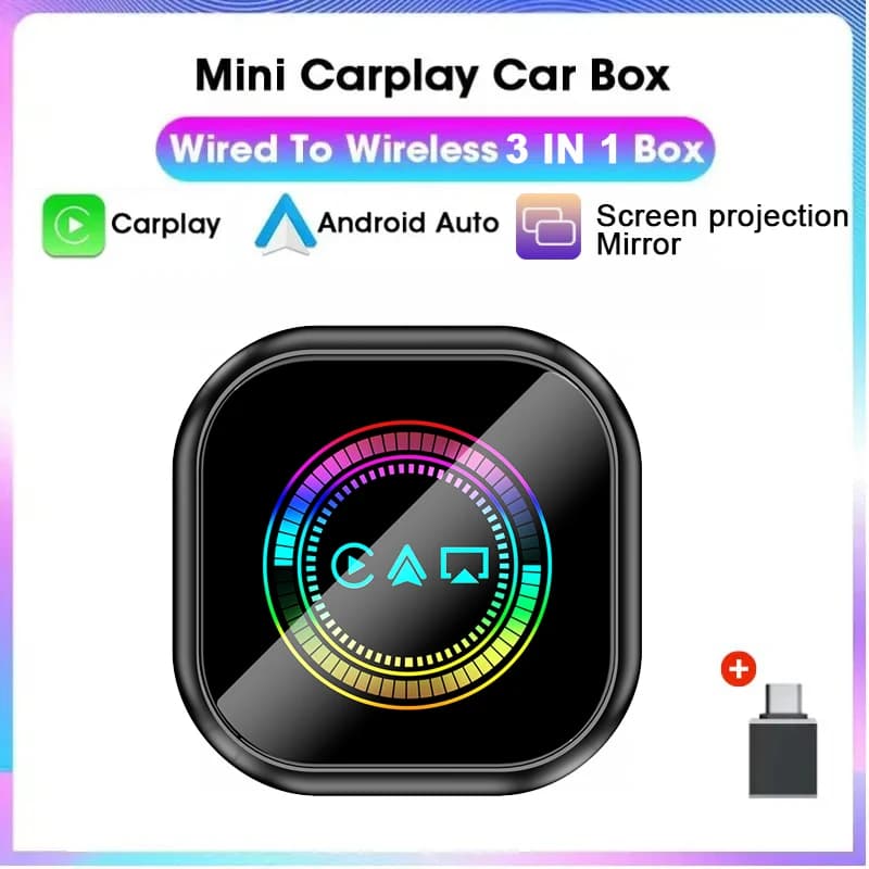 Smart Carplay 3In1 Adattatore Carplay Wireless Airplay Wireless Android Auto Dongle USB Plug And Play Carplay cablato a Wireless