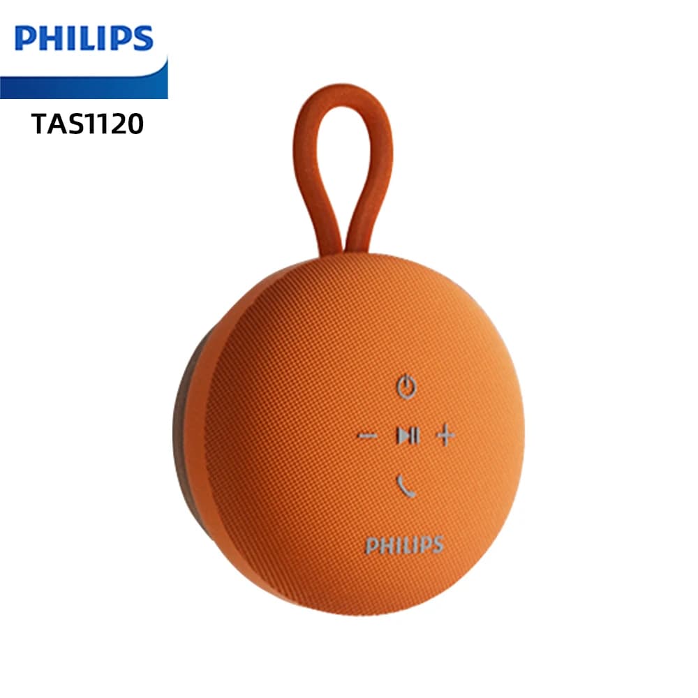 Philips TAS1120 Wireless 800mAh Subwoofer Outdoor Portable Bluetooth Speaker Waterproof Interior Bathtub with Suction Cord