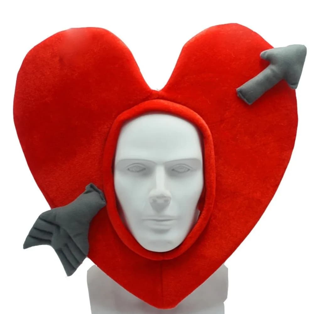 Red Funny Valentine's Heart Hat Love Peach Cosplay Cupid Heart Cupid's Arrow Hat Headgear Cartoon Photo Props Hat