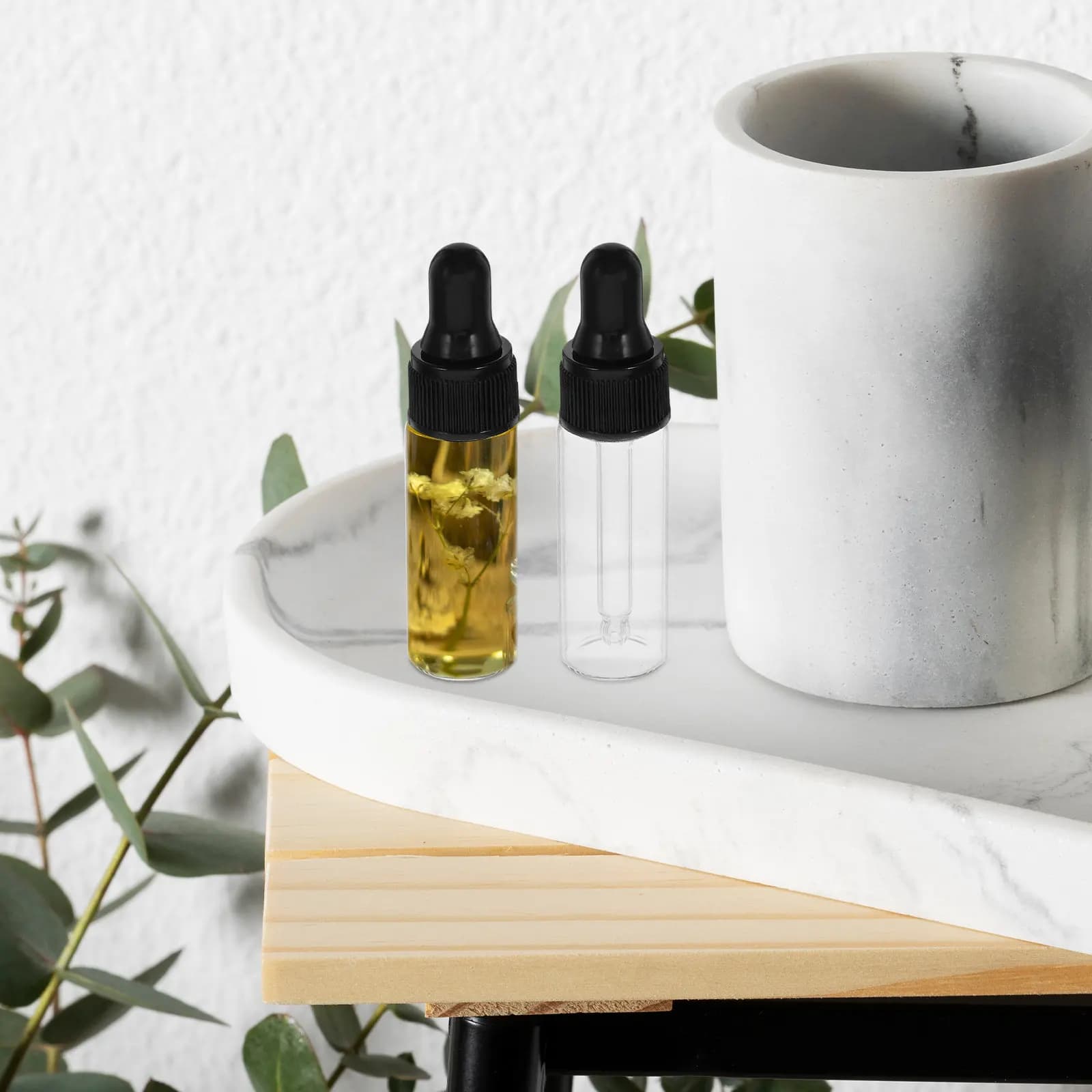 20 flaconi contagocce in vetro piccoli da 5 ml, mini flaconi per siero, oli essenziali, profumi, campioni da viaggio, contenitori portatili a prova di perdite